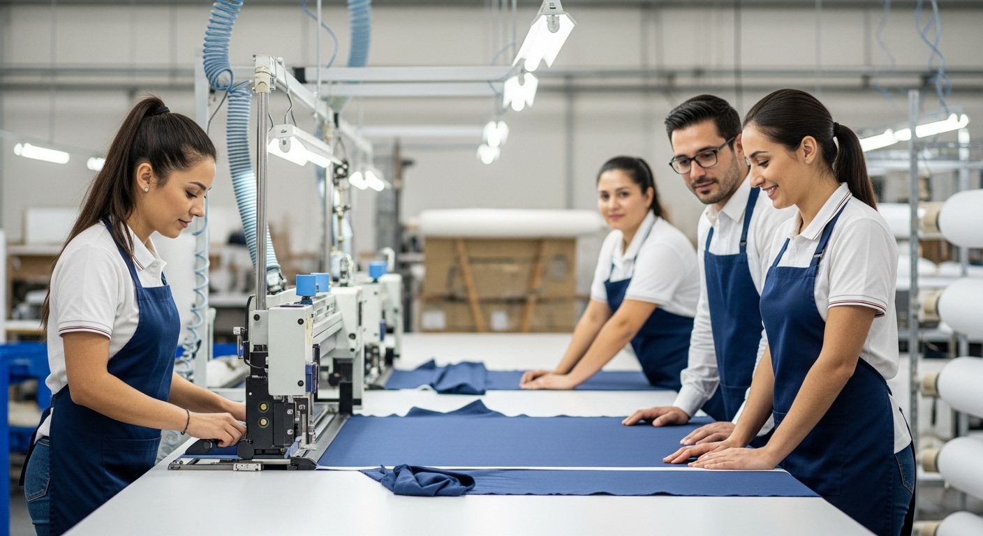 Fabric cutting and layering
