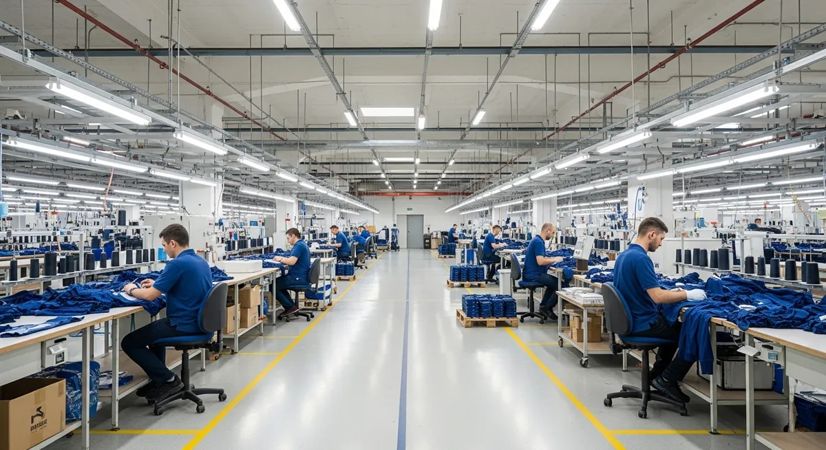 Udhayaa Textiles industrial manufacturing floor in Tiruppur